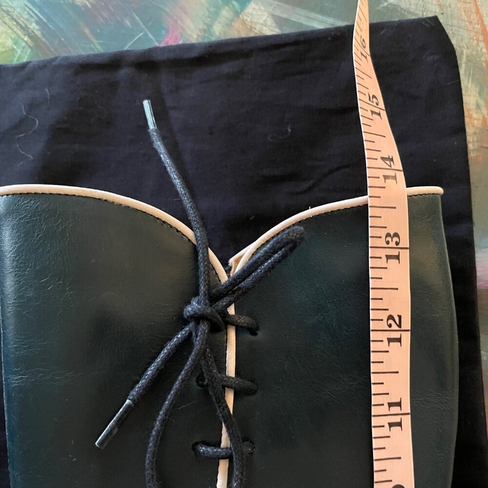 Fluevog Mini Sugar Knee High Lace Up Boot Size 6.5 Blue Leather Corset Goth RARE - Picture 10 of 16